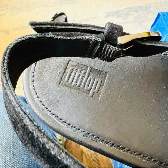 FITFLOP FAYE LACE UP SLINGBACK PLATFORM WEDGE BLACK SIZE 8 EUC - Picture 4 of 10